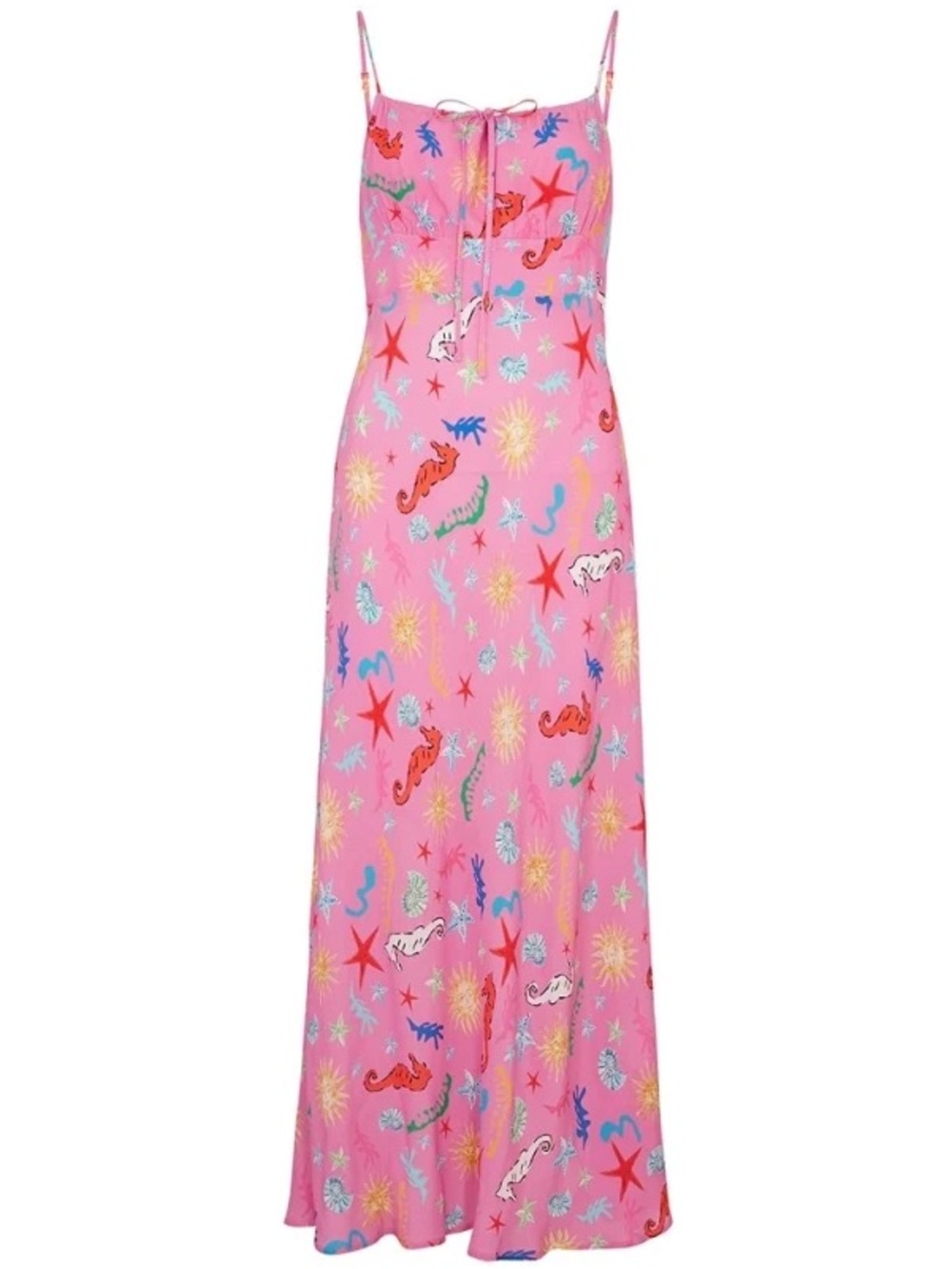 Like New - RIXO Maeve Printed Midi Dress in Pink (US 14)